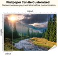thumbnail image 3 of Peel and Stick Wallpaper Mountain river winding forest sunset Modern Art Wall Mural Decor Self Adhesive and Removable 100in x 144in, 3 of 8