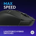 thumbnail image 3 of Open Box Logitech G309 Lightspeed Wireless Gaming Mouse, Lightweight, LIGHTFORCE Hybrid Switches, Hero 25K Sensor, 86g & 300+ hr Battery Life with AA Battery, 6 Programmable Buttons, PC & Mac - Black, 3 of 12
