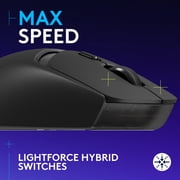 Logitech G309 Lightspeed Wireless Gaming Mouse, Lightweight, LIGHTFORCE Hybrid Switches, Hero 25K Sensor, 86g & 300+ hr Battery Life with AA Battery, 6 Programmable Buttons, PC & Mac - Black