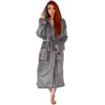 thumbnail image 2 of Womens Robe Soft Hooded Bath Robes,Grey,L-XL Men/XL-2XL Women, 2 of 4