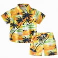 thumbnail image 2 of TOWED22 Toddler Baby Boy Clothes Summer Outfits Solid Short Sleeve Sweatshirt and Shorts Set Zip Shirt+Shorts Sets 1-6T Yellow,7-8 Y, 2 of 9