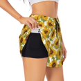 thumbnail image 1 of Balery Sunflowers Pantalones cortos deportivos para mujer con forro y dos bolsillos, elásticos, para entrenamiento, gimnasio, yoga-Medium, 1 of 7