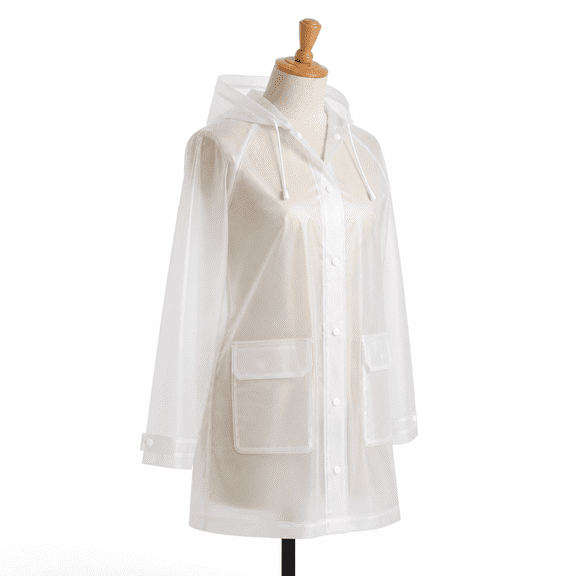 6 Pack Clear Lightweight Cheerleading Rain Jackets with Detachable Hood