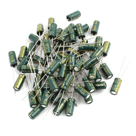 - 60Pcs 50V 10UF Aluminum Electrolytic Capacitors 105 degree Celsius 5x11mm