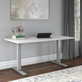 thumbnail image 2 of Cabot Modern 60 in x 30 in Electric Height Adjustable Standing desk in White and Cool Gray Metallic, 2 of 10