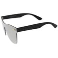 thumbnail image 3 of sunglassLA Unisex Futuristic Rimless Frame Mono Lens Horn Rimmed Shield Sunglasses (Black / Silver Mirror) - 71mm, 3 of 4