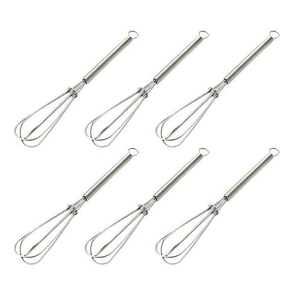 Meijiashe Egg 6pcs Stainless Steel Mini Egg Hand Cream Whisk Spring Handle Mixer Kitchen Gadget