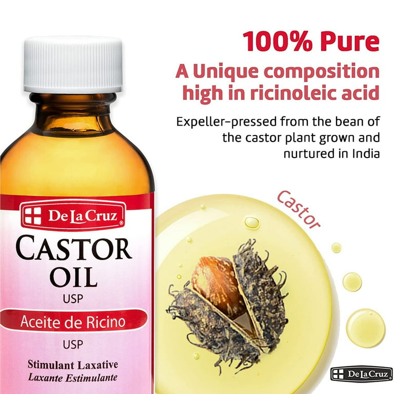 De La Cruz Castor Oil with Ricinoleic Acid, 2 oz HSA/FSA Eligible