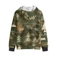 thumbnail image 3 of POLERO Boys Zip Up Cropped Hoodies Green Camo Geometry Print Teen Casual Long Sleeve Full-Zip Sweatshirts Jackets with Pockets, Size M, 3 of 7