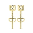 thumbnail image 3 of Dazzlingrock Collection 3mm Each Round Lab Grown White Diamond 2 Stone Screwback Dangle Drop Earrings for Women in 14K Yellow Gold, 3 of 6