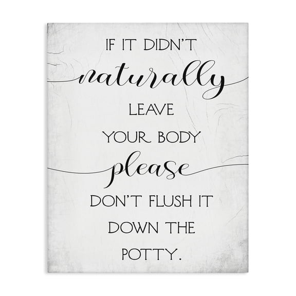 Stupell Industries Rustic Lodge Don't Flush Down Potty Quote Canvas Art, 16 x 20, by Lil' Rue