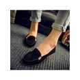 thumbnail image 4 of Crocowalk Women Flats Flat Loafers Hand-Stitching Boat Shoe Ladies Moccasin Walking Non-slip Slip On Casual Shoes Black 6.5, 4 of 6