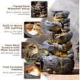 thumbnail image 3 of 36.2''Tall Rock Outdoor Water Fountain, 5 Tiers Cascading Natural Outdoor Fountains and Waterfalls with LED Lights, Water Feature for Garden, Patio, Deck, Backyard Decor, 3 of 9
