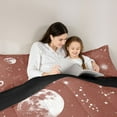 thumbnail image 4 of jejeloiu Galaxy Starry Sky 7pcs Bedding Comforter Set,Constellation Pattern Queen Bedding Sets,Brown White Queen Sheet Sets For Girls Kids,Microfiber Bedroom Decor Reversible, 4 of 8