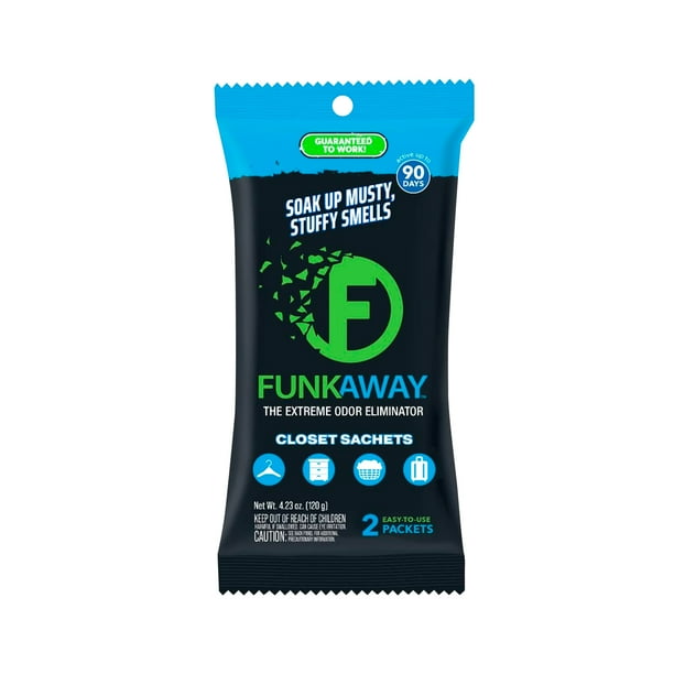 FunkAway Extreme Odor Eliminating Closet Sachet, Odor Absorbing Packet