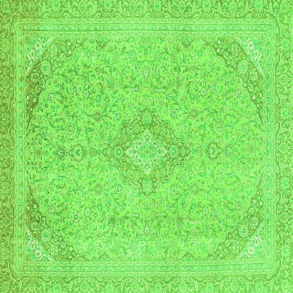 Ahgly Company Indoor Square Abstract Green Modern Area Rugs, 4' Square