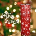 thumbnail image 4 of Christmas Tumbler with Lid and Straw Merry Christmas Red Snowflake Holiday Skinny Coffee Mug 20 oz Snowman Christmas Tree Santa Cup Crazy Merry Christmas Mom, 4 of 6