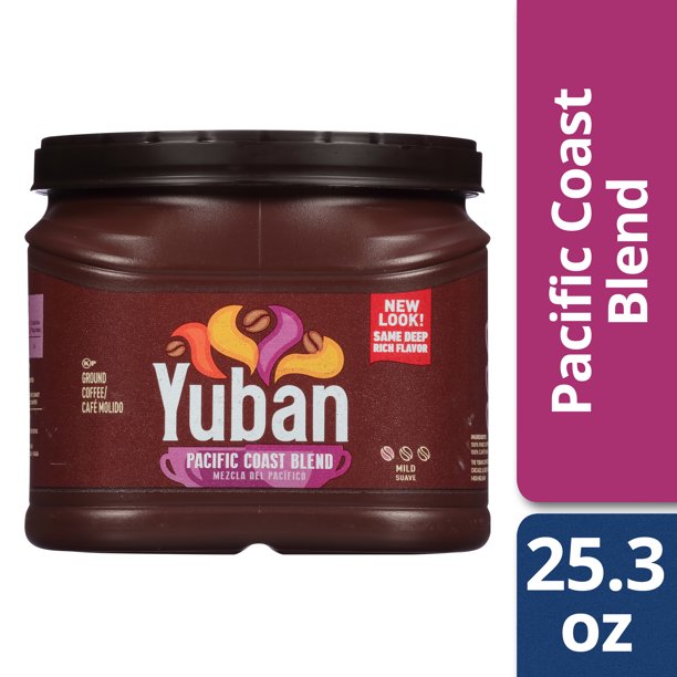 Yuban Mild Roast Pacific Coast Blend Ground Coffee, Caffeinated, 25.3 oz Can