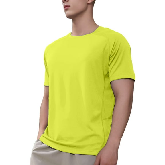 Men Summer Tops Trumpet Sleeve Shirts Men N Apparel Mens Yoga Tops Long Sleeve Mens Fall Sweaters Exercise Compression Shirt Shirts for with Sleeves Pocket Tee Long Swim Wear Neck Top Yellow 2XL