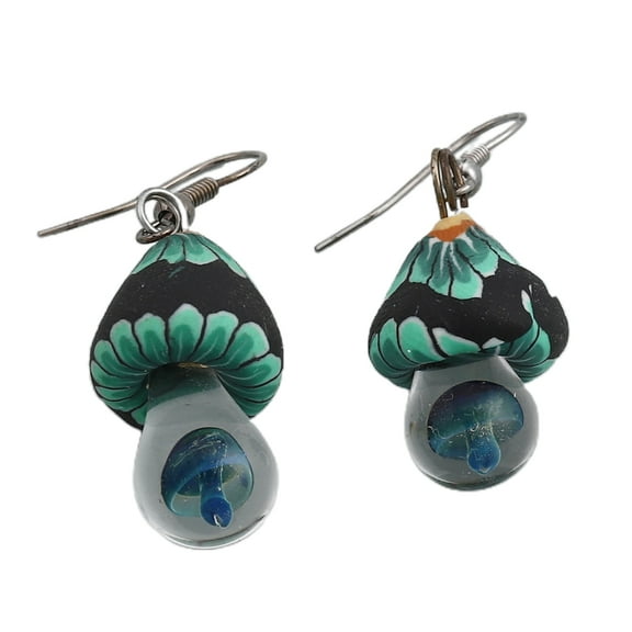 YIEMEEN Sweet Cool Colorful Mushroom Pendant Earrings Simple Hoop Earrings Party Jewelry