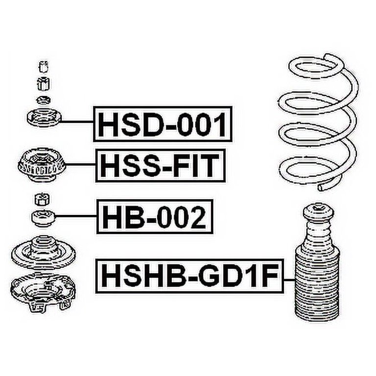 Febest FRONT SHOCK ABSORBER BEARING # HB-002 OEM 51726-SAA