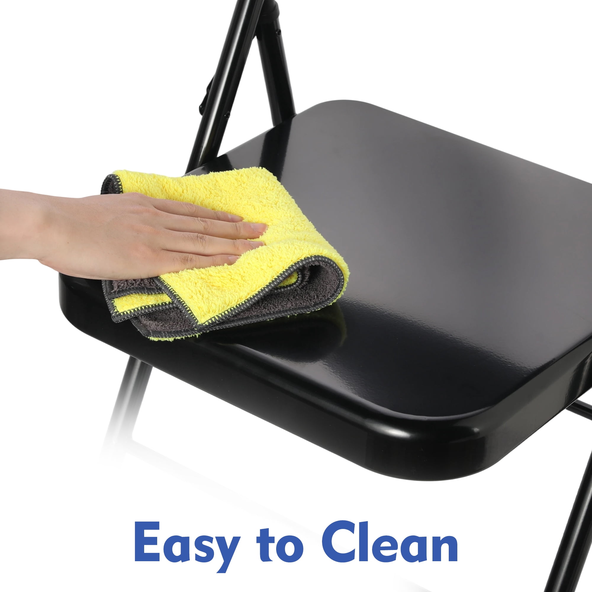 (6 pack) Mainstays Metal Folding Chair, Black