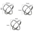 thumbnail image 5 of Benjara BM208639 Metal Table Top Sculpture with Orb Design, Silver - Set of 3, 5 of 5