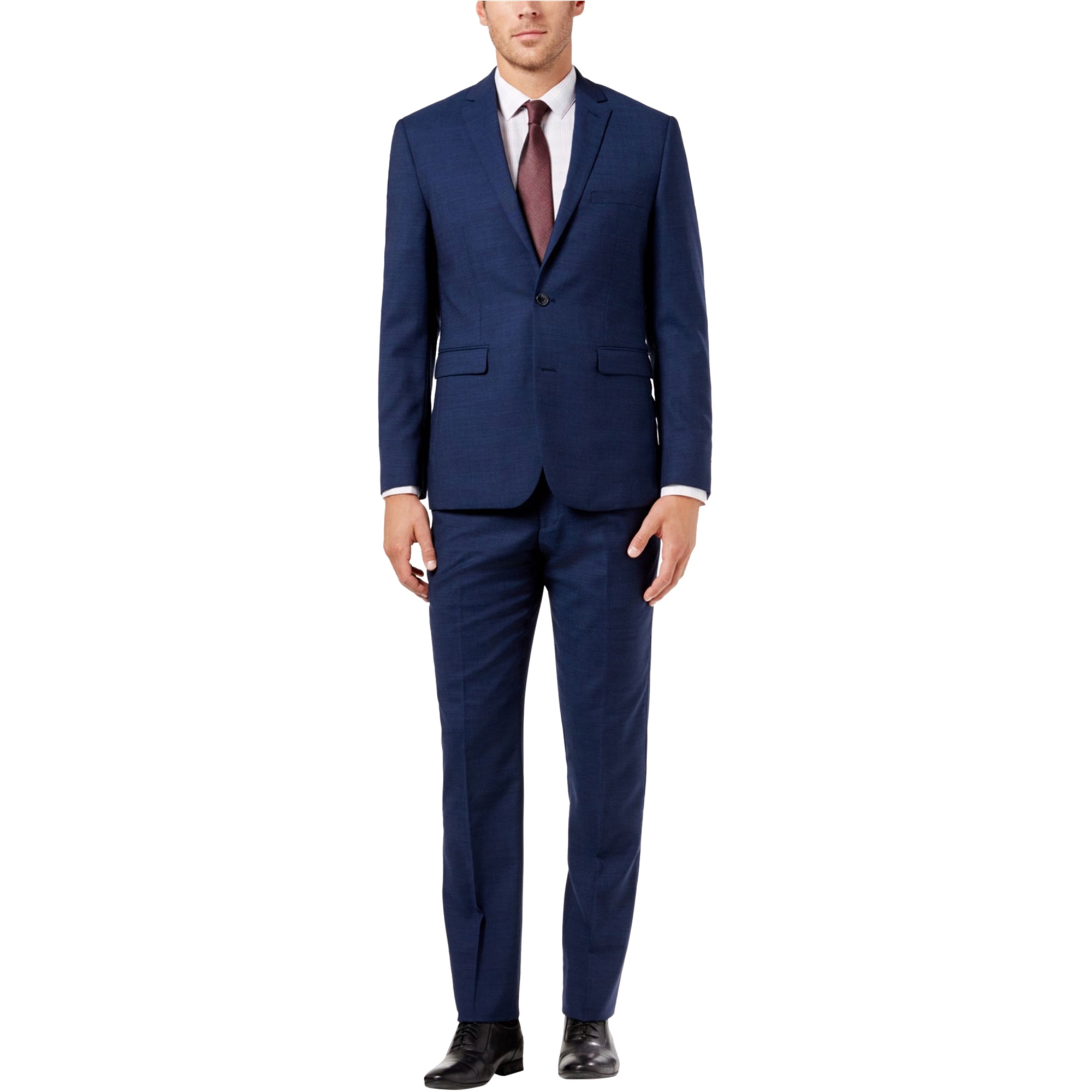 Vince Camuto Mens Slim-fit Two Button Formal Suit, Blue, 46 Regular / 39W x UnfinishedL