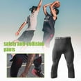 thumbnail image 2 of Men's Basketball Sports Tight Pants ¾ Compression Workout UK Legging Pad K7K9, 2 of 9