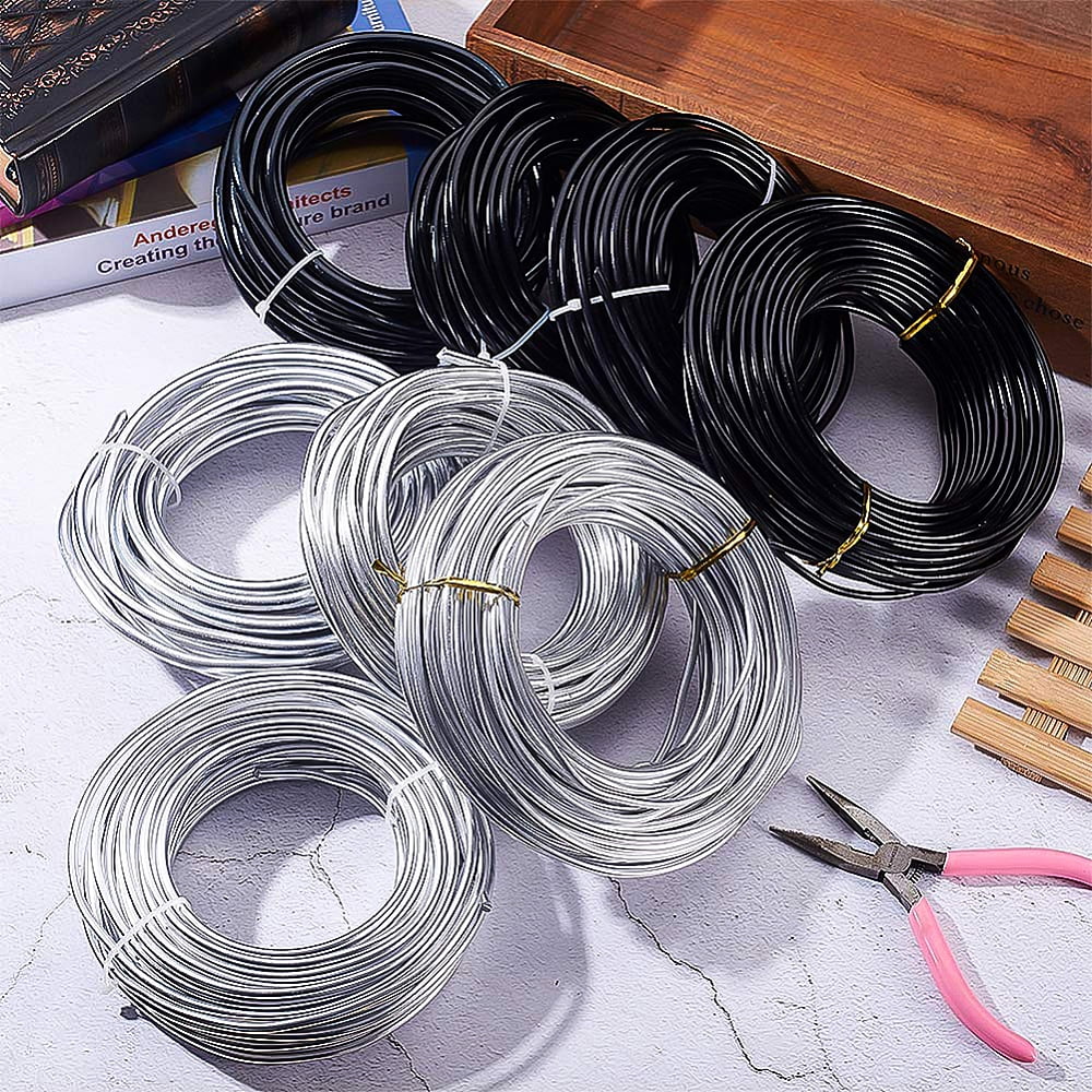 23 Feet 3 Gauge Aluminum Wire Bendable Metal Sculpting Wire for Bonsai Trees Floral Making Home Decors and Other Arts Crafts Making - Black DIY