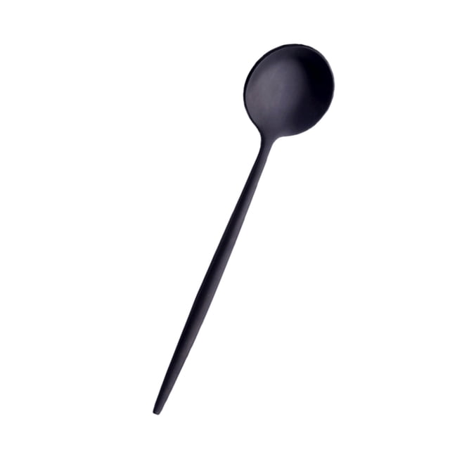 Cubertería Cuchara cubiertos cuadrado para cocina comedor bar hotel café negro Sunnimix Cuchara de acero inoxidable