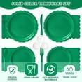 thumbnail image 3 of 175 Pcs Disposable Paper Plates and Napkins Set, 9" Dinner Plates & 7" Dessert Plates, Tableware for Birthday, Graduation, Wedding, Party (Green, 175 Pcs), 3 of 5