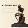 thumbnail image 4 of 6" Abstract Thinker Sculpture - Rodin The Thinker  Art Bronze Statue for Home or Office Halloween Decorations, 4 of 9
