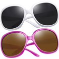 thumbnail image 1 of Gafas de sol Joopin Oversized para mujer, polarizadas, UV400, blanco+morado, 1 of 6