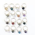 thumbnail image 5 of Anillo de cristal de cristal Amatista Ágata roja Piedra natural Anillo abierto de moda sinuoso, 5 of 5