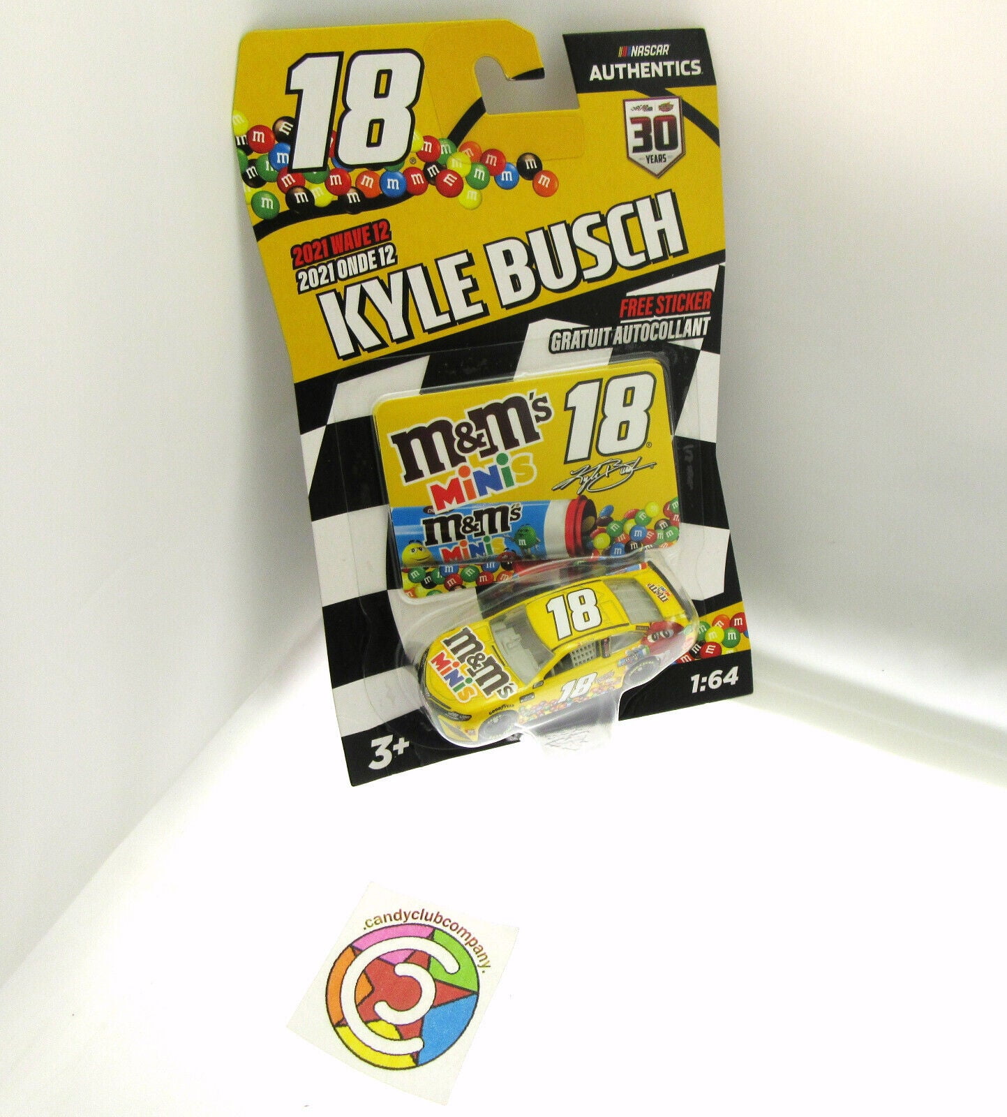 Kyle Busch ~ M&M's Minis Car ~ NASCAR Authentics ~ Die Cast 1:64 Scale