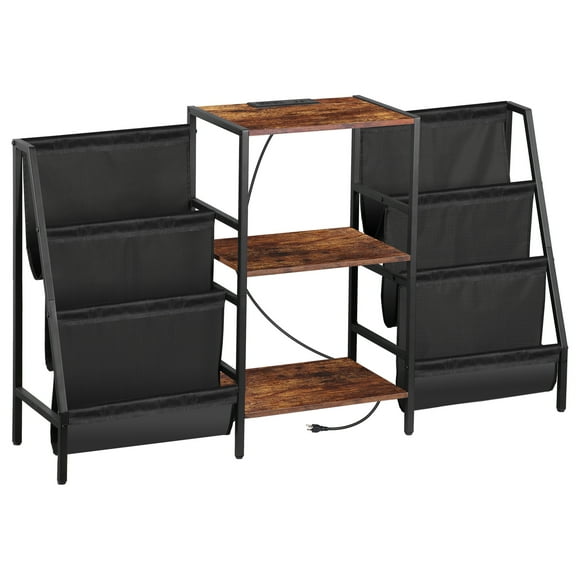 CZMDZH Record Player Stand with Charging Station, 3-Tier Vinyl Storage Rack Storage , Record Player Table Turntables Stand for Speaker, Amplifier