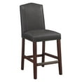 thumbnail image 2 of Home Square Faux Leather and Hardwood Counter Stool in Gray - Set of 3, 2 of 11