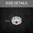 thumbnail image 5 of SISGEM Lion Head Ring for Men Sterling Silver Ruby Ring Vintage Gothic Biker Roaring Lion Head Animal Rings Punk Lion Jewelry Gift for Men, 5 of 5