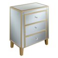 thumbnail image 3 of Convenience Concepts Gold Coast Large 3 Drawer Mirrored End Table, Mirrored, 3 of 6