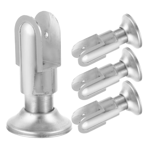 4 Pcs Accessoires de Cloison de Toilette Support en Acier Inoxydable Réglable Huit Pieds de Cloison de Toilette