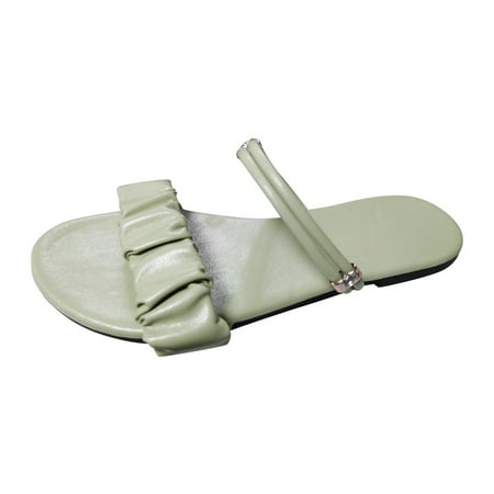 

Slippers for Women Fashion Womens Casual Shoes Breathable Flat Outdoor Leisure Slippers Womens Slippers Pu Green 40