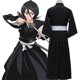 thumbnail image 5 of Conjunto de disfraz de Cosplay de BLEACH Kuchiki Rukia Shinigami, peluca y zapatos, ropa de Anime para Halloween para mujer y hombre, 5 of 5