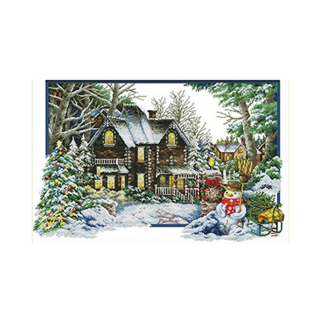 Kits de punto de cruz Zulema estampado 14CT Paisaje de invierno 68 × 48