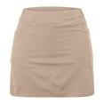 thumbnail image 5 of Lcziwo Skirts for Women Trendy Casual Summer 2025 Skorts Lightweight Stretchy Solid Color Skirts Athletic Workout Yoga Running Tennis Skorts Beige,M, 5 of 6