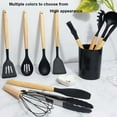 thumbnail image 2 of 12Pcs Silicone Kitchen Utensils Cooking Wooden Handle Non Stick Pot Kitchenware Set Storage Bucket Silicone Kitchen Utensils, 2 of 9