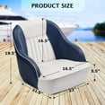 thumbnail image 2 of Boat Seat with Armrests,Flip-Up Captain Boat Seat for Fishing/Pontoon Boats,Captains Bucket Seat,Waterproof Boat Captain Chair Aluminum Hinges Stainless Steel Screws, 2 of 7