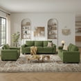 thumbnail image 3 of BLAZANT 90" 3 Seater Sofa Couch with Deep Seat, 90" Modern Upholstered Sofa with Armrests, Easy Installation, Comfy Couches for Living Room, Apartment,Green, 3 of 11
