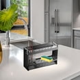 thumbnail image 3 of SHOWERORO Compact Kitchen Sink Sponge Organizer Black Steel 1Pack, 3 of 8