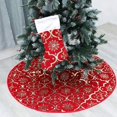 thumbnail image 3 of 48 Inch Christmas Tree Skirt Xmas Soft Cover Mat Decor Snowflake Collar Farmhouse Tree Skirt,Gold, 3 of 5